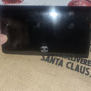 Chanel Black Patent Leather Bifold Wallet